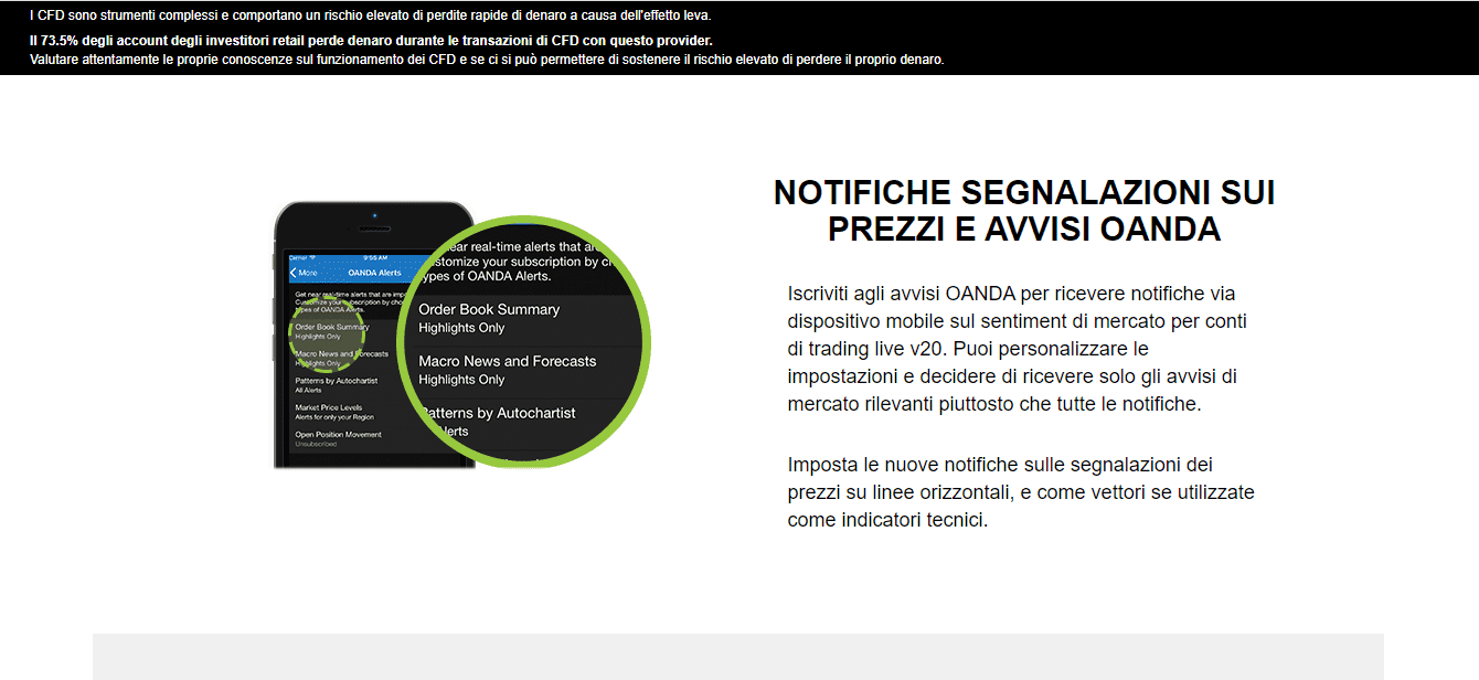 Piattaforma di mobile di Oanda